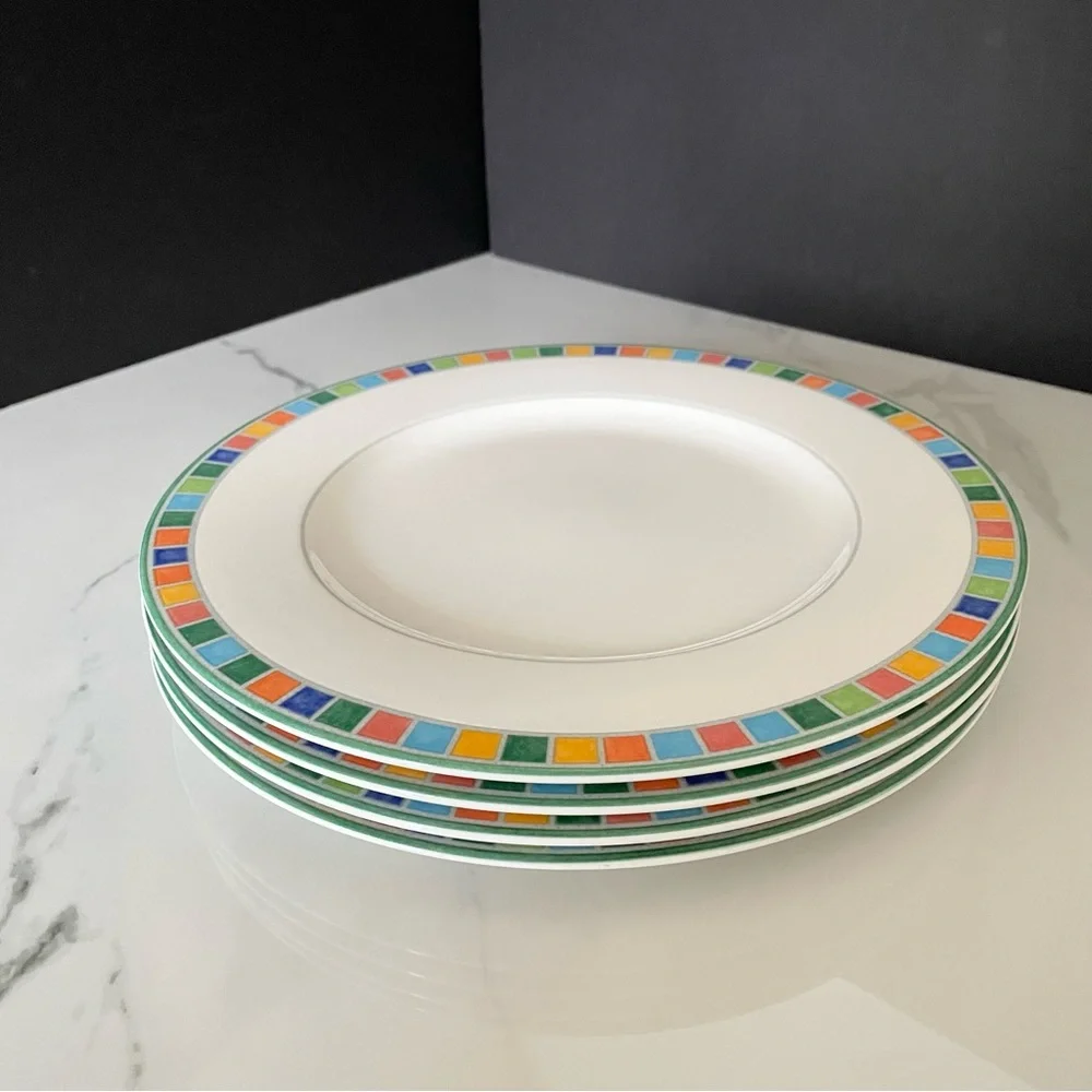 SET of 4 Twist-Alea Dinner Plates by Villeroy & Boch (please read description)